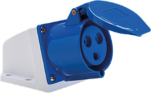 Tomada Industrial Sobrepor  2P+T 32A 6H Azul 220V