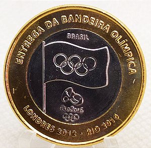 Moeda 1 Real 2012 Entrega Da Bandeira FC