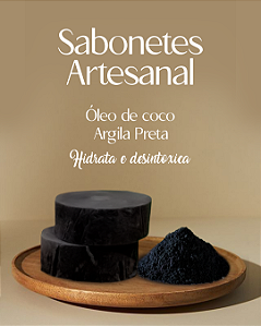 Sabonete de Argila Preta e Óleo de Coco