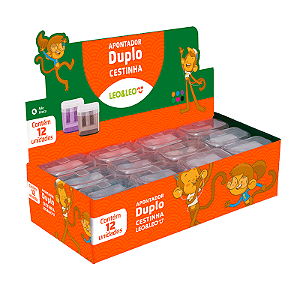 Apontador Duplo Cestinha C/Deposito Caixa C/12 Und Leoeleo