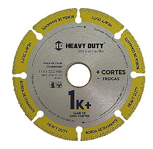 Disco de Corte Diamantado 1K+ 115X22 - HEAVY DUTY (PRODUTO ORIGINAL)