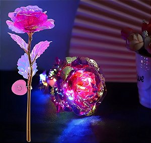 (Rosa Brilhante) 24k Artificial Com Flores de Folha de Ouro Leve