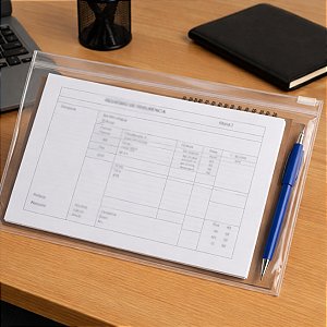 Pasta Zip Zap Organizadora Multiuso Estojo A4 PVC - G 33x24
