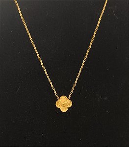 Gargantilha Trevo em Aço Inox Dourado