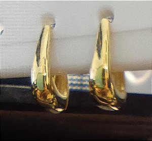 Brinco Argola Click Retangular Banhado a Ouro 18k - Tamanho M