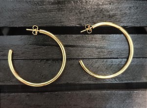Brinco Argola Oca 35mm Universo de Luz Banhado a Ouro 18k