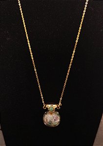 Colar Garrafa Banhado a Ouro 18k - Pedras Naturais