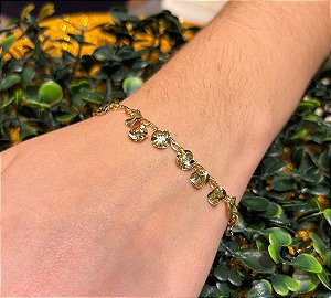 Pulseira de Chapinhas Banhado a Ouro 18k