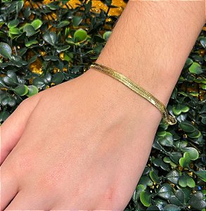 Pulseira Fita Banhado a Ouro 18k