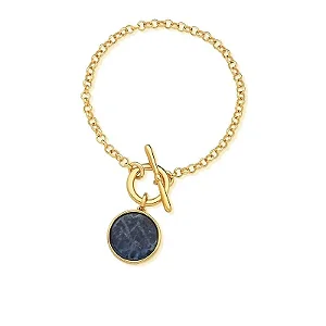 Pulseira Banhada a ouro 18k com pedra natural - Sodalita