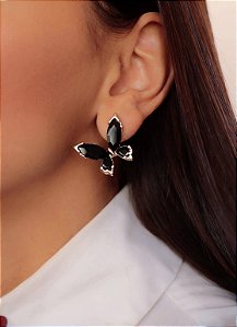 Brinco Cristal Borboleta cores Banhado a ouro