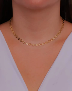 Colar Choker Conchas Trabalhadas - Banhado a Ouro