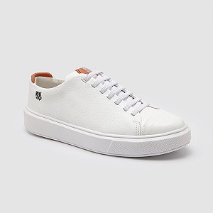 Tênis Casual Masculino Polo Vest – 100% Couro Legítimo - Cor Branco