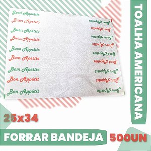 JOGO AMERICANO RETANGULAR DESCARTÁVEL BOM APETITE 500 FOLHAS