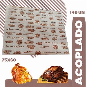 PAPEL ACOPLADO PARA ASSAR COSTELA EMBRULHAR ASSADOS 75X60
