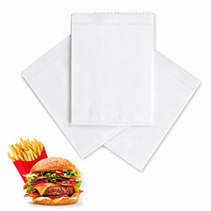 SACO BARREIRA GORDURA BRANCO HAMBURGUE LANCHE 200U 13,5X18CM