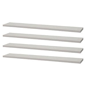 Kit 4 Prateleiras 50 x 10cm Branca Suporte Invisível