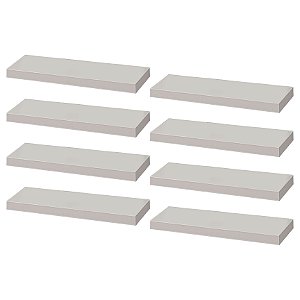 Kit 8 Prateleiras 30 x 15cm Branca Suporte Invisível