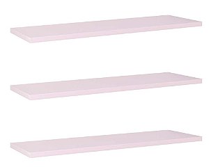 Kit Com 3 Prateleiras 40 X 15cm Suporte Invisivel Cor Rosa Bebe