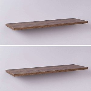 Kit Com 2 Prateleiras 40 X 20cm Suporte Invisivel - Cor Madeira Escura