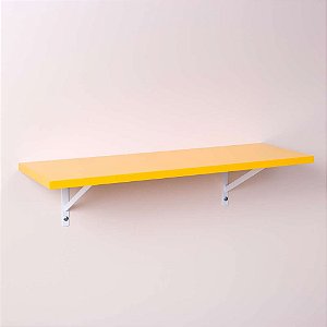 Prateleira Amarela 100 X 20cm Com Suporte Mao Francesa