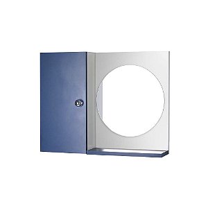 Armário para Banheiro com Espelho Redondo Azul