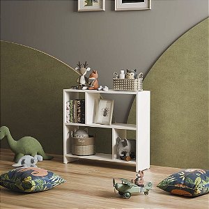 Estante Infantil Nicho Organizador Criança Armário para Brinquedos Branco