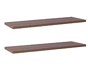 Kit Com 2 Prateleiras 60 X 15cm Suporte Invisivel Cor Nogal Malaga (madeira Escura)