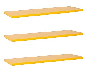 Kit Com 3 Prateleiras 40 X 10cm Suporte Invisivel Cor Amarelo