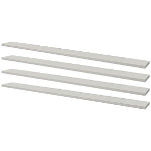Kit 4 Prateleiras 80 x 10cm Branca Suporte Invisível