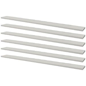 Kit 6 Prateleiras 80 x 10cm Branca Suporte Invisível