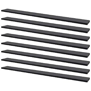 Kit 8 Prateleiras 80 x 15cm Preta Suporte Invisível