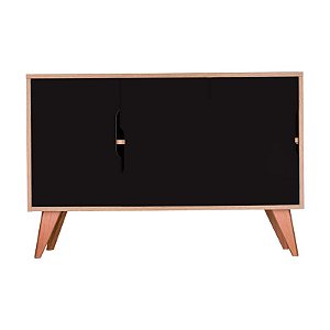 Buffet Aparador Retrô com 3 Portas Murano Carvalho e Preto