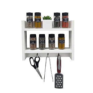 Porta Temperos para Cozinha 25 x 30cm Branco