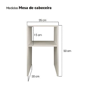 Mesa De Cabeceira Pequena 35x30cm Branca Quarto Sala