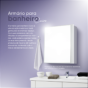Armário para Banheiro com Espelho Cairo Branco 26cm