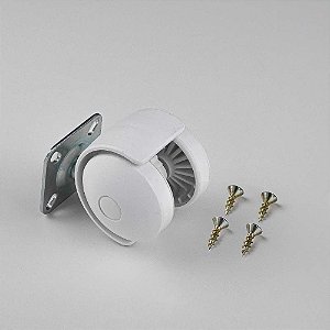 Kit 4 Rodízios Rodinha Branca para Móveis 40mm com parafusos
