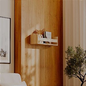 Prateleira Porta Livro Carvalho 50 x 12cm Suporte Invisivel