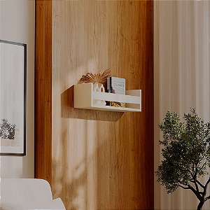Prateleira Porta Objeto Bege Claro 60 x 12cm Suporte Invisivel
