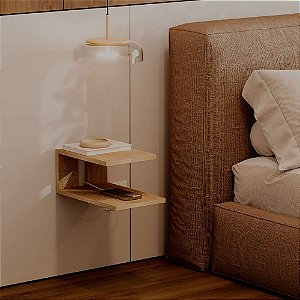 Mesa de Cabeceira Oslo Carvalho Cama Quarto Sala 23x15cm