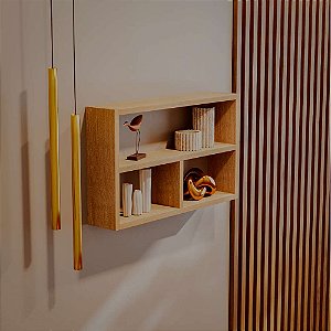 Nicho de Parede Decorativo Carvalho Pequim para Sala Quarto Hall