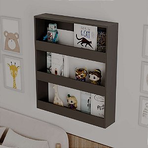 Nicho Organizador Infantil Bambino Preto para Livros e Brinquedos