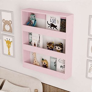 Nicho Organizador Infantil Bambino Rosa para Livros e Brinquedos