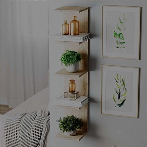 Torre de Prateleira Carvalho Estante Multiuso Sala Quarto