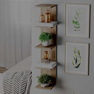 Torre de Prateleira Freijó Estante Multiuso Sala Quarto