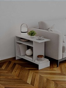 Mesa de Apoio Restn Branca Decorativa Sala Hall