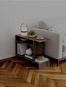 Mesa de Apoio Restn Nogal Decorativa Sala Hall