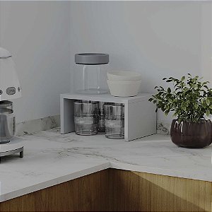 Organizador de Bancada para Cozinha Branco Multiuso