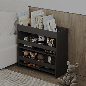 Organizador Infantil Petiz para Livros e Brinquedos Preto