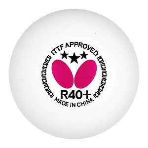 Bola para tênis de mesa, modelo Butterfly Three- Star Ball R40+, Caixa com 3 peças